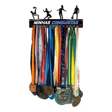 Porta Medalhas Futebol Masculino Para Até 50 Medalhas Cor Preto Foto  mini 1