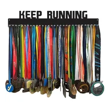 Porta Medalhas Keep Running Para Ate 100 Medalhas Cor Preto Foto mini 1
