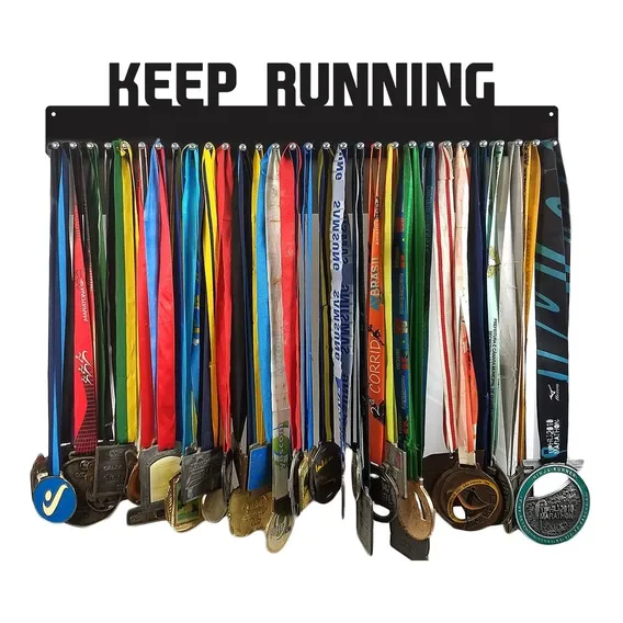 Porta Medalhas Keep Running Para Ate 100 Medalhas Cor Preto Foto 1