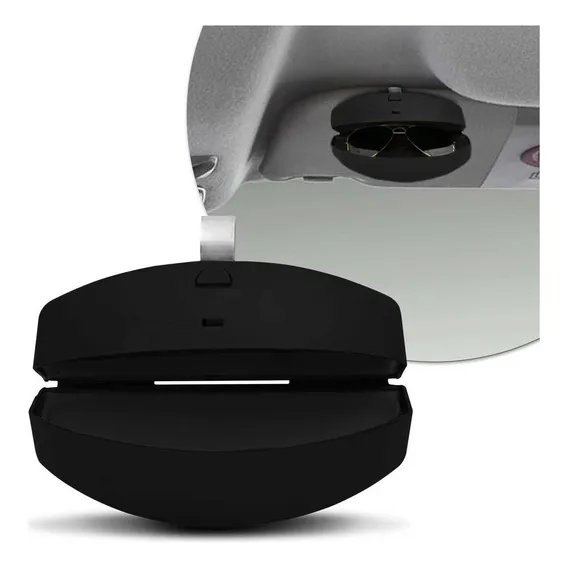 Porta Óculos Automotivo Universal Estojo Para Quebra Sol Cor Preto Foto 1