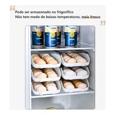 Porta Ovo Rolante De Geladeira Caixa De Ovo Organizador Cor Branco Foto mini 3