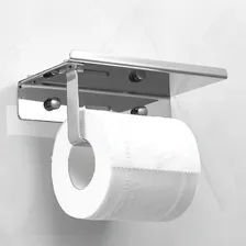 Porta Papel Higiênico Aluminio Cromado Papeleira Banheiro Foto mini  2