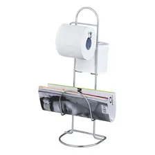 Porta Papel Higienico Com Revisteiro Suporte 2 Rolos Cromado Foto mini 1