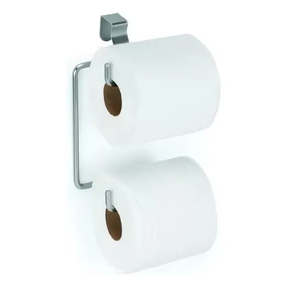 Porta Papel Higiênico Cromado Fosco Duplo P/ Caixa Acoplada Foto 1
