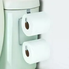 Porta Papel Higiênico Cromado Fosco Duplo P/ Caixa Acoplada Foto mini 3