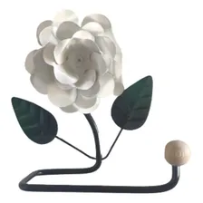 Porta Papel Higiênico De Parede Em Ferro Com Rosa Cor Branco Foto  mini 1