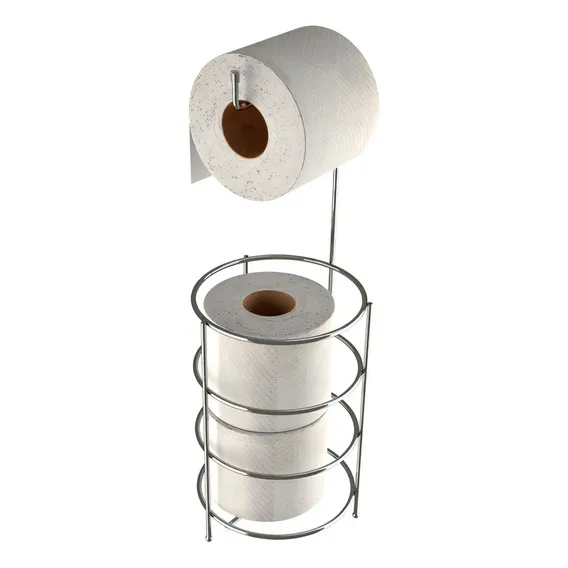 Porta Papel Higiênico Em Aço Cromado Para 3 Rolos Cor Prateado Foto 1
