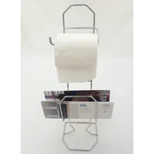 Porta Papel Higiênico Revisteiro Suporte Chão Aço Papeleira Foto mini 2