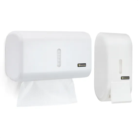 Porta Papel Toalha E Saboneteira Liquido Dispenser Banheiro Foto 1