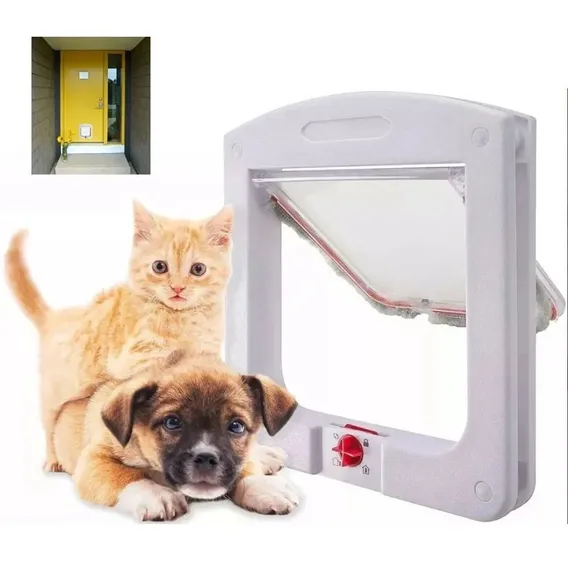 Porta Portinha De Passagem Pra Gato Cachorro 4 Em 1 Pet Cat Leva Pra Casa JBA-PORT-1 BSL1937 Branco Foto 1