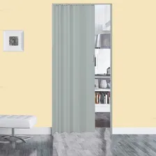 Porta Pvc Sanfonada 210cmx80cm Cinza Plasflex Foto mini  3
