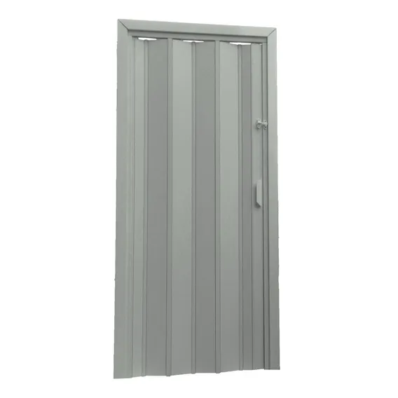 Porta Pvc Sanfonada 210cmx80cm Cinza Plasflex Foto 1