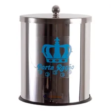 Porta Ração Pet Inox 5 Litros Pote Comida Cachorro Gato Foto mini 1