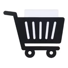 Porta Recado Geladeira + Bloco Papel / Carrinho De Compras Cor Preto Foto  mini 1