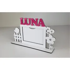 Porta Retrato Infantil Lembrança Em Mdf Nome Personalizado Foto mini 1