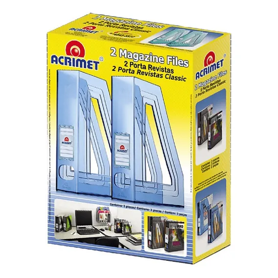 Porta Revista Classic Line 2 Unidades Cristal Acrimet Foto 1