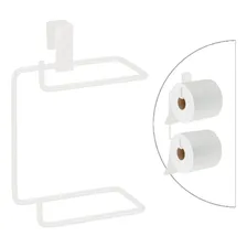 Porta Rolo Caixa Acoplada Duplo - Branco Foto mini  2