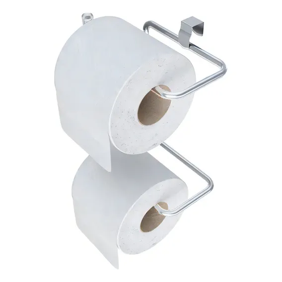 Porta Rolo Papel Higiênico Caixa Acoplada 2 Rolos Aço Cor Cromado Foto 1