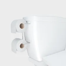 Porta Rolo Papel Higiênico Caixa Acoplada 2 Rolos Aço Cor Cromado Foto mini 4