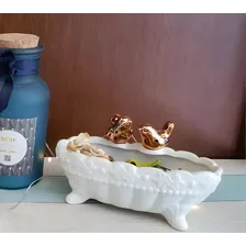 Porta Sabonete Passarinhos Saboneteira Rose Porcelana Foto mini 1
