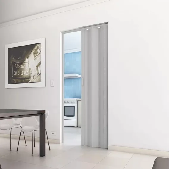 Porta Sanfonada Pvc Com Trinco Bcf Branco Giwt Foto 1