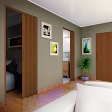 Porta Sanfonada Pvc Polifort 210cmx70cm Mogno Cwt Cor Madeira Foto mini 4
