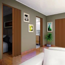 Porta Sanfonada Pvc Polifort 210cmx90cm Mogno Ewt Cor Madeira Foto mini 4