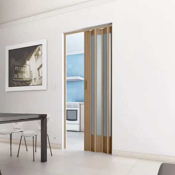 Porta Sanfonada Pvc TranslĂșcida 210x84cm Bcf Wt Foto 1