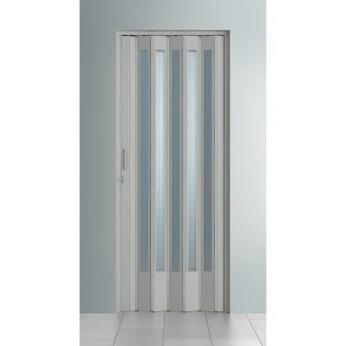 Porta Sanfonada Translucida Pvc Pecan 0,84 X 2,10 Cor Cinza Claro Foto 1