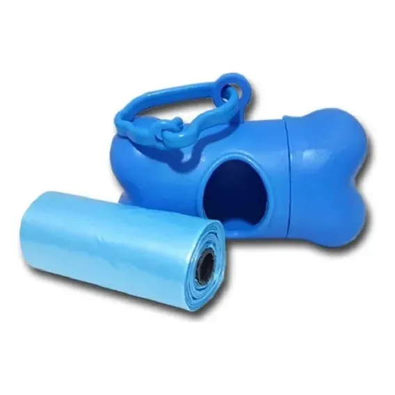 Porta Saquinho Cata Coco Cachorro C/ Refil Para Caes Gatos Cor Azul Foto 1