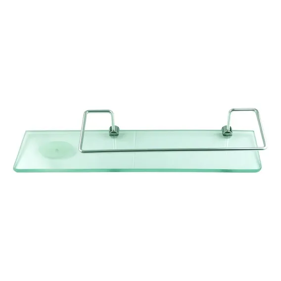 Porta Shampoo Com Saboneteira Banheiro Vidro Verde 40 Cm Foto 1