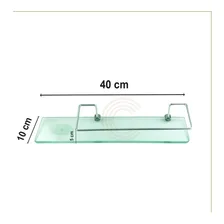 Porta Shampoo Com Saboneteira Banheiro Vidro Verde 40 Cm Foto mini 3