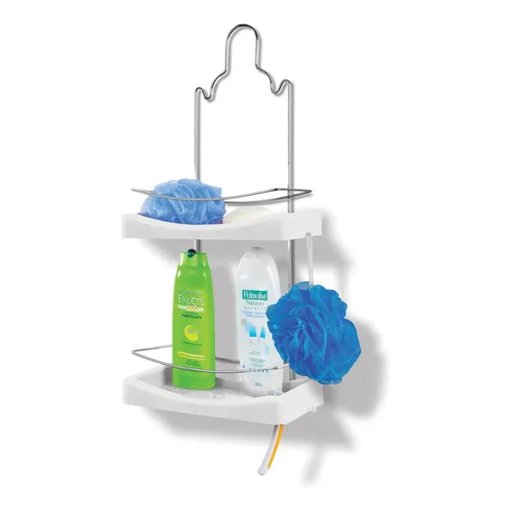 Porta Shampoo Duplo Cromo Colors Branco Foto 1