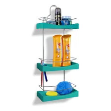Porta Shampoo Triplo Cromo Colors Aço E Plastico N350 Niq Foto mini 1