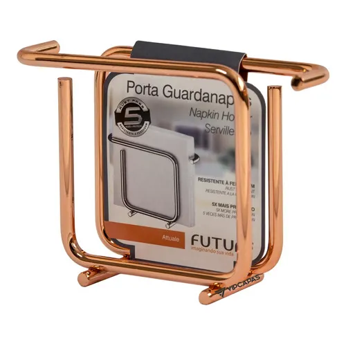 Porta Suporte Guardanapos Pequenos Rosé Gold 1192rg Future Cor Amarelo Foto 1
