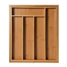 Porta Talher Ajustável Para Gaveta Bambu Top Organiza Foto mini 3