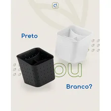 Porta talher escorredor preto com divisorias para cozinha Dasplast Foto mini  3