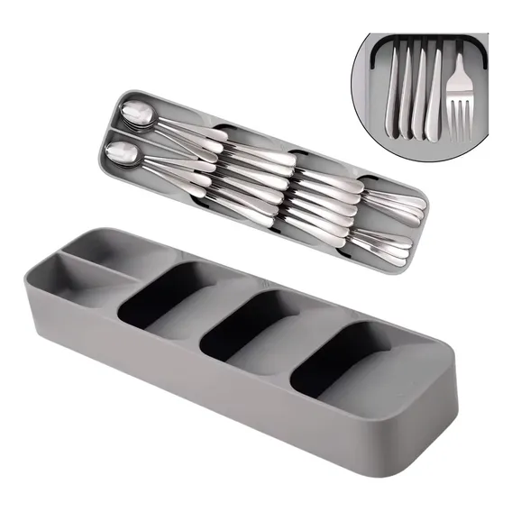 Porta Talher Para Gavetas Plástico Compacto 5 Divisórias Foto 1