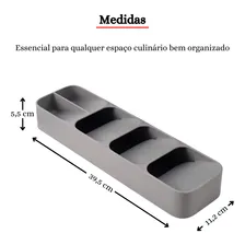 Porta Talher Para Gavetas Plástico Compacto 5 Divisórias Foto mini 3