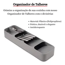 Porta Talher Para Gavetas Plástico Compacto 5 Divisórias Foto mini 2