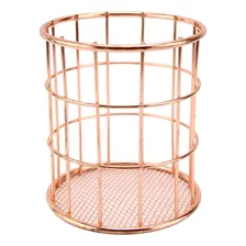 Porta Talher Pincel Organizador Aramado Bronze Cor Rosa Foto mini 4