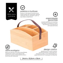Porta Talheres Com Alça Em Couro Ecokitchen Bambu Mimo Style Foto mini 2