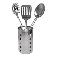 Porta Talheres Escorredor Utensílios Aço Inox 12x15cm Jjb Foto mini 1