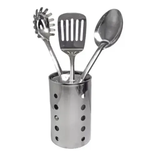 Porta Talheres Escorredor Utensílios Aço Inox 12x15cm Jjb Foto 1