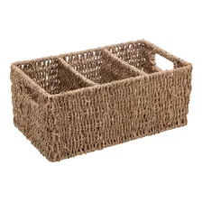 Porta Talheres Organizador De Sisal 33x19x14cm Wolff Cor Marrom Foto  mini 1