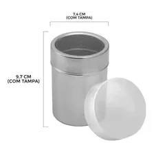 Porta Tempero Com Tampa Em Aço Inox Attuale 320ml Cor Cinza Foto mini  3