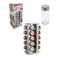 Porta Tempero Condimento Giratório Com 20 Potes Em Aço Inox Foto mini 1