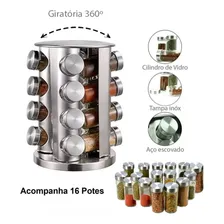 Porta Tempero Condimento Inox Girat贸rio 16 Potes Foto mini 3