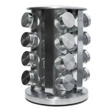 Porta Tempero Condimento Redondo Inox 16 Potes Girat贸rio Foto mini 1