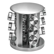 Porta Tempero Inox 12 Potes Em Vidro Girat贸rio Foto mini 3